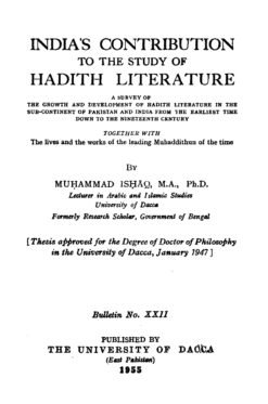 India's Contribution to the Study of Hadith