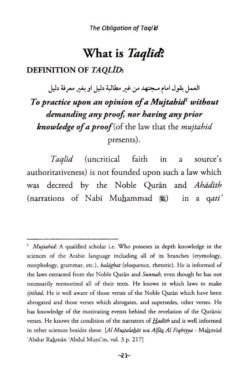 The Obligation of Taqlid