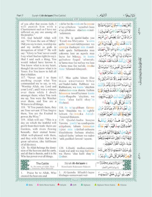 The Holy Quran Colour Coded Arabic Text And Transliteration With ...